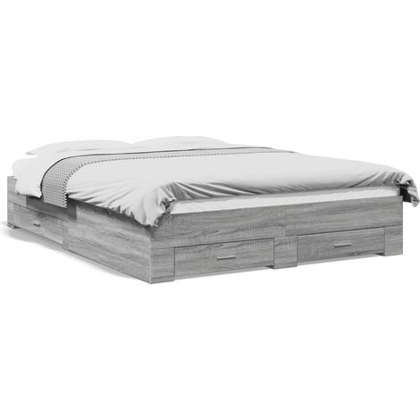 Maison Exclusive - Giroletto Cassetti Grigio Sonoma 160x200 cm Legno Multistrato