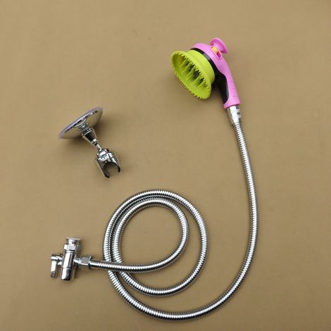 Ensemble de bain pour chat, ours en peluche et chien, comprenant pommeau de douche, accessoires de lavage, brosse et outils de massage pour Golden Retrievers. (1/5)
