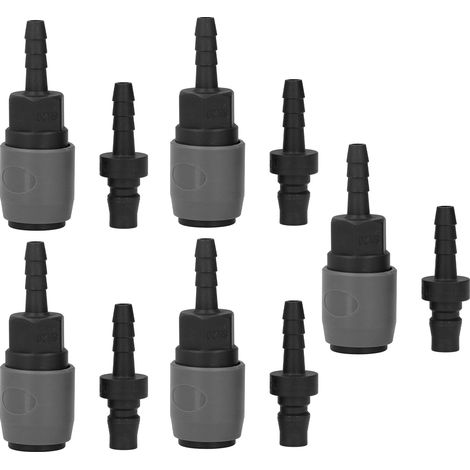 5 kits raccords rapides auto-verrouillage type C, coupleur pneumatique plastique-acier, raccord auto-bloquant (SH+PH-20) (1/5)