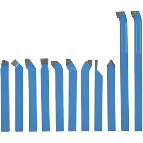 11-Piece Lathe Tool Bits, Carbide Cutting Lathe Turning Tool Set, Welding Milling Set for Metal Lathe (1/4)