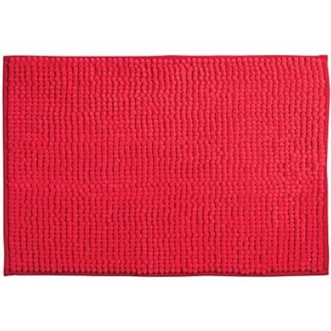 Chenille-Mikrofaser-Badematte 40x60 cm, rutschfest, maschinenwaschbar, rot, Badezimmer (1/5)