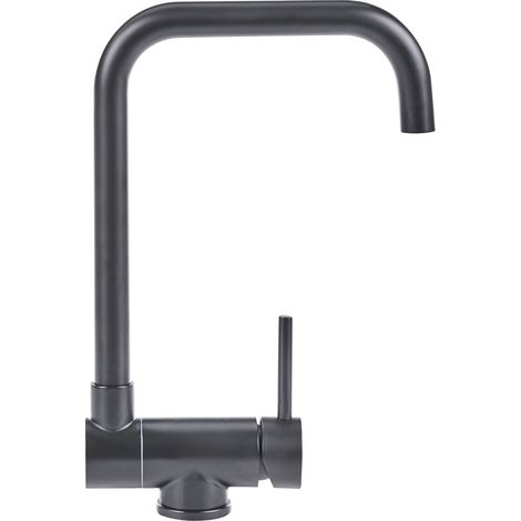 Kitchen Tap Black Stainless Steel Swing and Pull Out Mixer Showerhead Faucet Aerator Modern JUNTUMA (1/5)