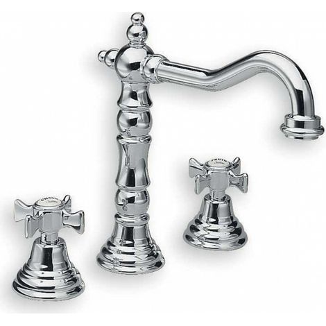 Mélangeur 3 trous avec bec potence pour lavabo RETRO CHAMBORD - CRISTINA ONDYNA CH11251 (1/3)