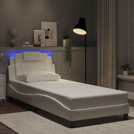 Cadre de lit Viana avec LED sans matelas blanc 80x200 cm
