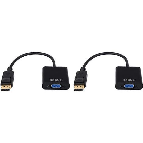 câbles adaptateurs pratiques DisplayPort vers VGA pour projecteur, TV et écran LED 1080p (noir)-Black (1/3)