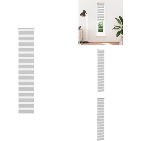 Zebrarollo Hellgrau 40x200 cm Stoffbreite 35,9 cm Polyester - Zebra-Jalousie - Zebra-Jalousien - Zebra-Rollo - Doppelrollo (1/5)