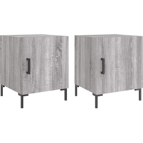 Maison Exclusive - Nachttische 2 Stk. Grau Sonoma 40x40x50 cm Hol