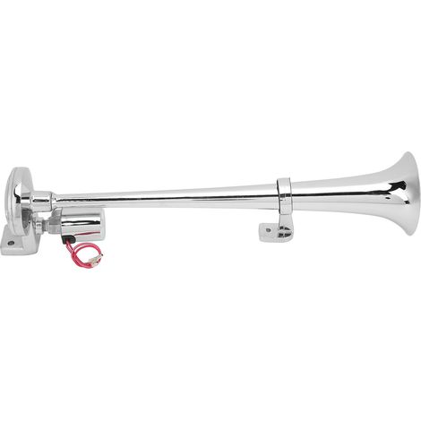Klaxon électrique à trompette, 1 tube, pour train, voiture, bateau, alliage de zinc chromé, 135 dB, 450 mm, 12 V/24 V (1/5)