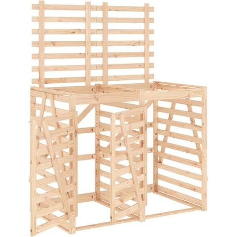 Abri de jardin à roulettes double caisson en pin massif (1/5)