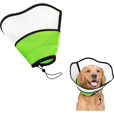Collare antigraffio e anti-leccamento per animali domestici, collare protettivo anti-leccamento regolabile, adatto per la cura post-operatoria - Verde L (1/5)
