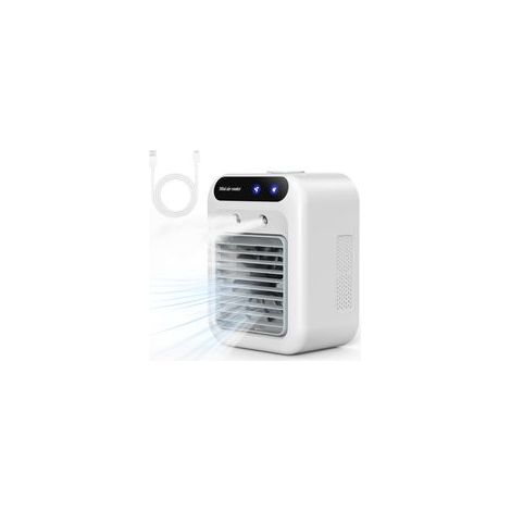 Rafraîchisseur d'air portable silencieux – 2 vitesses – 2 modes de brumisation – Réservoir 500 ml – Rechargeable USB – Pour espaces confinés