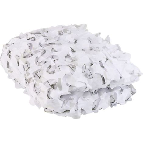 Voile d'ombrage 1,5 x 2 m, filet camouflage blanc pour toiture de terrasse (1/4)