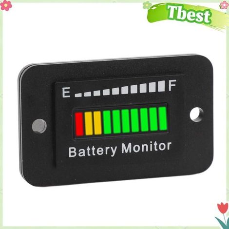 Moniteur de batterie LED, indicateur de puissance multicolore, large plage de tension, conception IP65 pour chariot élévateur, (1/4)