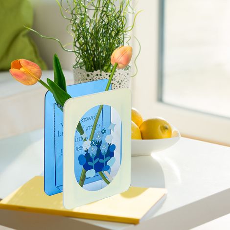 Vase décorative en acrylique (Contenant floral moderne pour bouquet campanule) [Vase à fleurs] [Acrylic] [200g/0.44lb] [Jardin/bureau] (1/5)