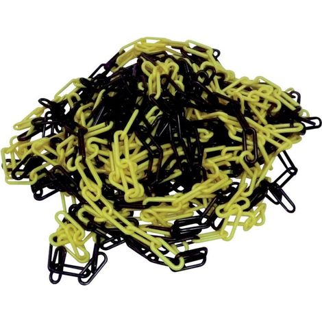 6mm plastic dam chain, yellow/black