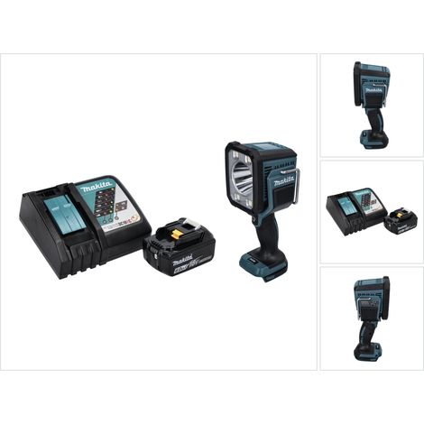 Makita DML 812 RG1 Torcia portatile a LED ricaricabile 18 V 1250 lm + 1x batteria ricaricabile 6,0 Ah + caricabatterie