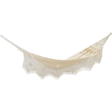 Hamac brésilien XXL RIO style Boho beige macramé 3 personnes