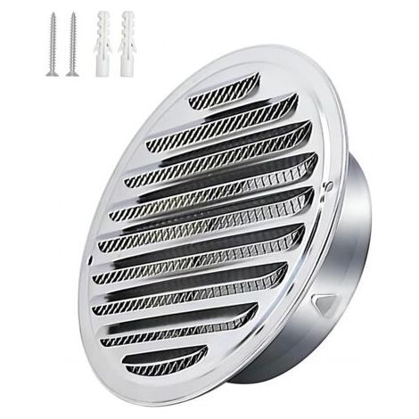 Grille de ventilation ronde en acier inoxydable 304 – Maille à 45° – Couvercle de sortie d'air pour hottes de cuisine et salles de bains – Installation facile (1/5)