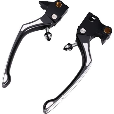 Kupplungs- und Bremshebelpaar passend für Harley XL883 1200 X48 Modelle, hergestellt zwischen 2004 und 2013. (1/5)