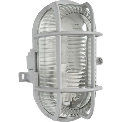 Hublot sans ampoule Ovale Gris E27 60W max IP44 - Tibelec (1/5)