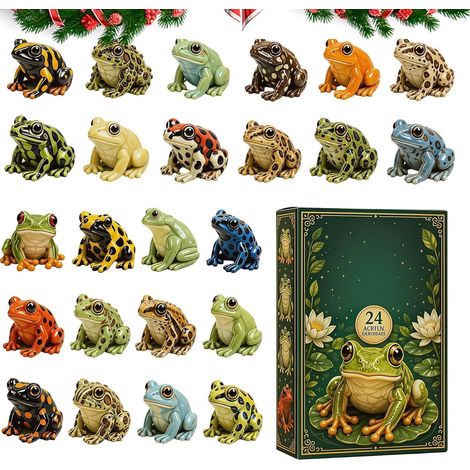Calendrier de l'Avent Grenouille, 24 jours, décoration de table en acrylique 2D pour enfants et adultes, idéal pour la maison (1/5)