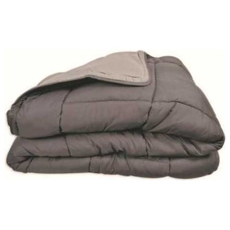 Couette chaude Microfibre 400 gr/m2 CALGARY Acier + Argent 140x200cm