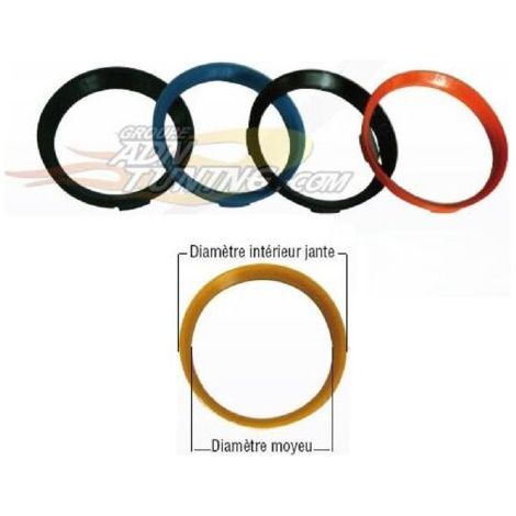 4 Bagues de centrage - Ext 73-73.1 - Int 66.1 - compatible avec Nissan