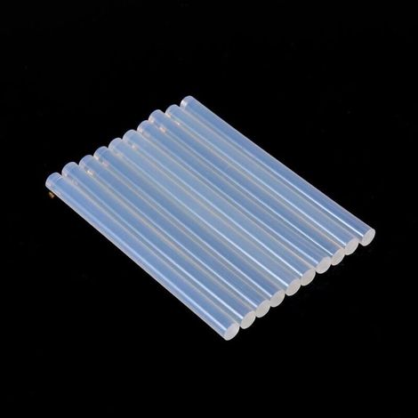 10 pezzi di stick di colla a caldo da 150 mm x 7 mm, ricarica per pistola per colla a caldo, stick di colla termofusibile, trasparenti, adesivi per quasi tutti i materiali