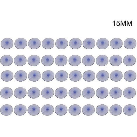 Lot de 50 ventouses transparentes, sans crochet, en plastique PVC, ventouses multi-usages, 15 mm. (1/5)
