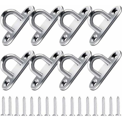 Crochet Acier Inoxydable (8pcs) - Support Mural pour Charges Lourdes (5x2cm) - Crochets métal Forme U avec 2 Trous retient jusqu'à 40 kg Poids, Crochets Mural à Visser Patères à visseren-Fei Yu (1/4)