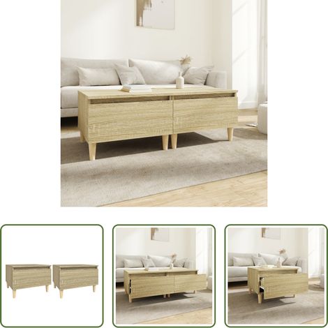 Beistelltisch Sonoma-Eiche - Beistelltische 2 Stk. Sonoma-Eiche 50x46x35 cm Holzwerkstoff (1/5)