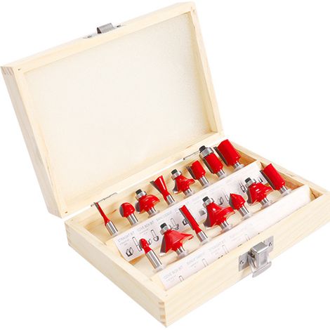 Lot de 15 fraises à bois pour défonceuse en carbure acier 45 pour menuiserie tronçonnage gravure sculpture coupe