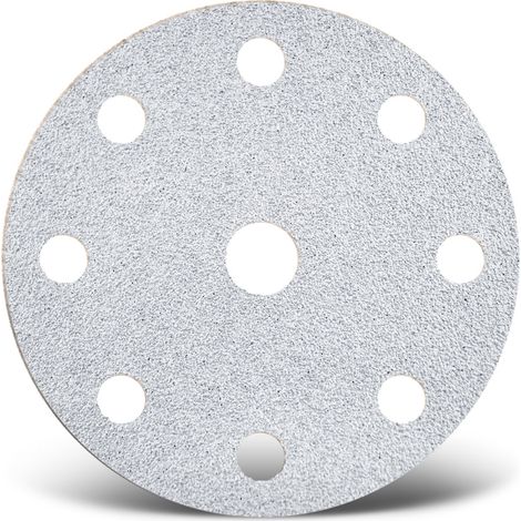 MENZER White Klett-Schleifscheiben, 150 mm, 9-Loch, f. Exzenterschleifer, Normalkorund (50 Stk.) K180