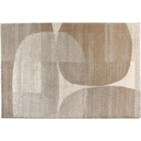 Tapis de Salon Moderne à Motif Géométrique en Polypropylène Résistant Naturel 160 x 230 cm - PANGIVO (1/3)