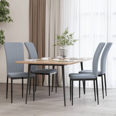 Lot de 4 Chaises de salle à manger - Chaises à dîner Gris clair Velours BV185812 - BonneVie (1/5)