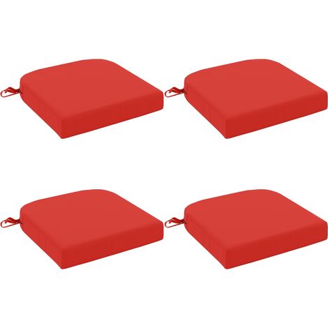 Cojines de asiento de 4 piezas SOEST 4 pcs 100% Poliéster Rojo vidaXL