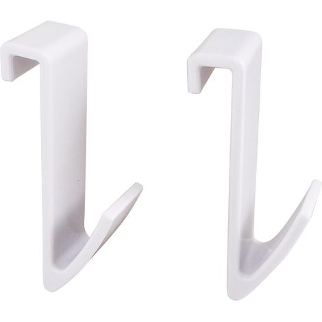 Lot de 2 crochets blancs pour sèche-serviette à tube plat - Accessoires pratiques à suspendre pour salle de bain - Idéal pour un rangement optimal et décoratif (1/3)