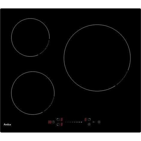 Amica – Plaque induction 3 foyers 59cm 7000W – Booster et minuteur – GP371 (1/2)