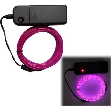 1 Bande Lumineuse Led Fil Electroluminescent Violet 1m Alimentation Pile Aa Decoration Halloween Anniversaire Mariage (1/4)