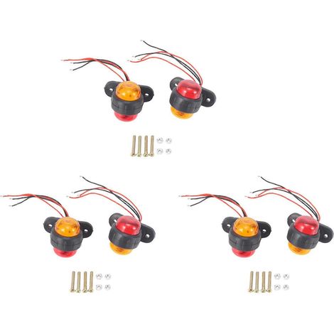 Lot de 6 feux de position latéraux LED 24V pour camions et remorques, avec signalisation d'avertissement. (1/5)