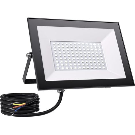 Projecteur LED Extérieur 100W, 10000LM Projecteur LED 6500K Blanc Froid Projecteur LED, IP65 Projecteur Exterieur pour Jardin, Patio, Cour, Entrée, Garage, Sans Prise (1/5)