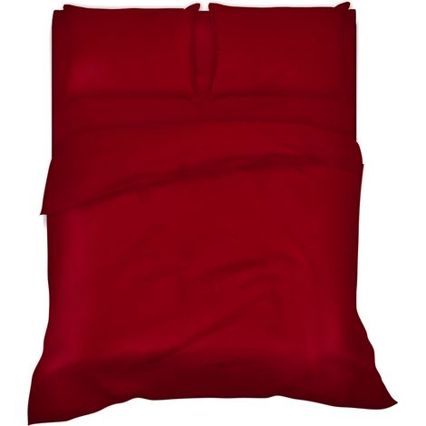 Completo letto lenzuola tinta unita 100% cotone made in Italy 6 misure parure Bordeaux - 1 Piazza e mezza francese