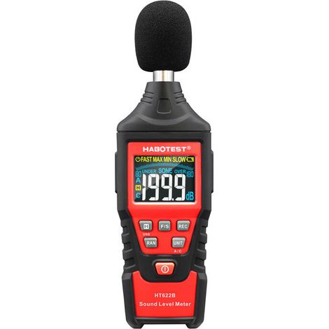 Habotest HT622B Medidor de decibelios digital, USB, A/C