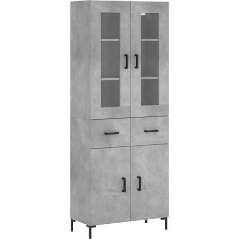 Credenza cassettiera mobile contenitore organizer cucina soggiorno salotto alto 695 x 34 x 180 cm legno ingegnerizzato grigio 020034527