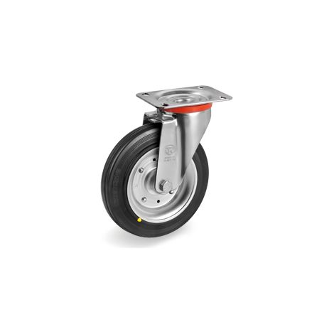 RUOTA IN GOMMA CONDUTTIVA SUPPORTO LEGGERO NL 80X25 MM 65 DAN