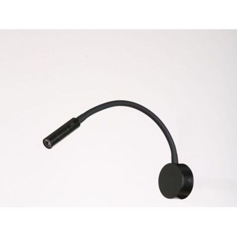 Schwarze Leselampe, 3 W, 3000 K, LED, flexible Schwanenhalslampe, 240 V, wandmontiertes Leselicht mit Schalter für Schlafzimmer, Wohnzimmer, Innen- und Außenbereich FLITI