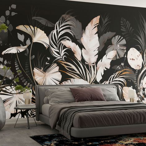 Papier peint panoramique - Plantes tropicales - 130 cm x 74 cm (1/4)