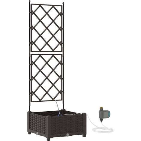 Maison Exclusive - Vaso da giardino Marrone 40 x 40 x 126 cm Plastica