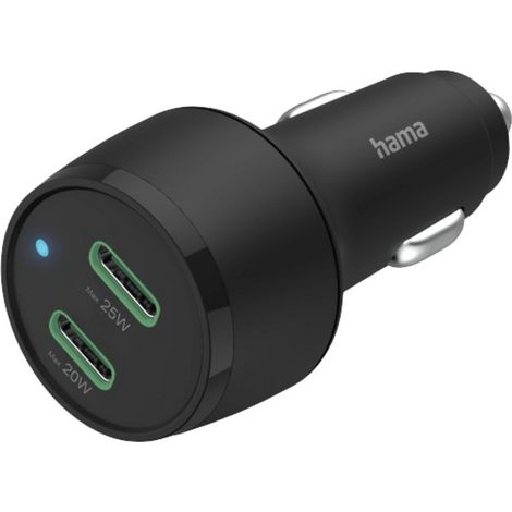 Hama Auto Ladegerät 45W USB C PD Qualcomm Quick Charge (1/2)