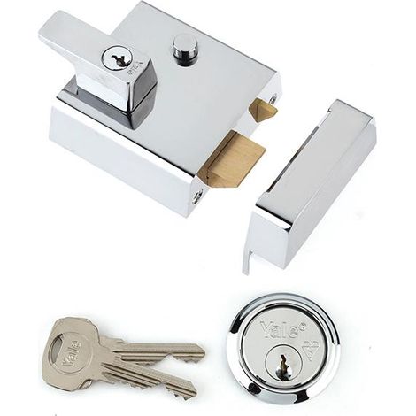 Yale Locks 630001215162 P1 Double Security Nightlatch 60mm Backset Chrome Finish Visi YALP1CHNL (1/3)